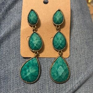Elegant Teardrop Earrings in Turquoise